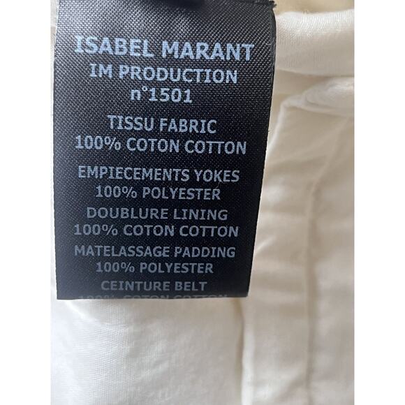 Isabel Marant White Crop Cotton Drawstring Pants Women’s Sz FR 38, US 6 Casual - Picture 10 of 10